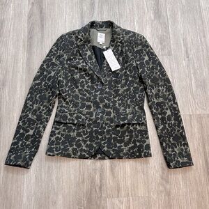 NWT S.Oliver Animal Print Patterned Blazer with Notched Lapel